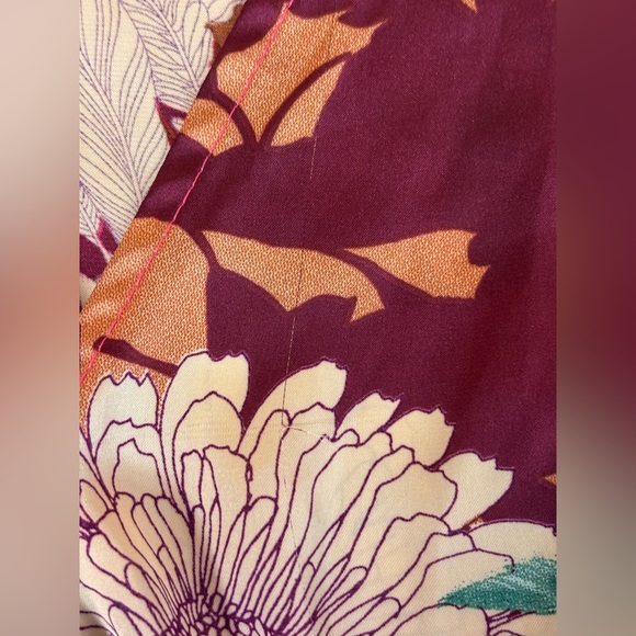 Lulus Put on a Smile Blue Floral Print Satin Wrap Maxi Dress Size Large - Picture 14 of 14